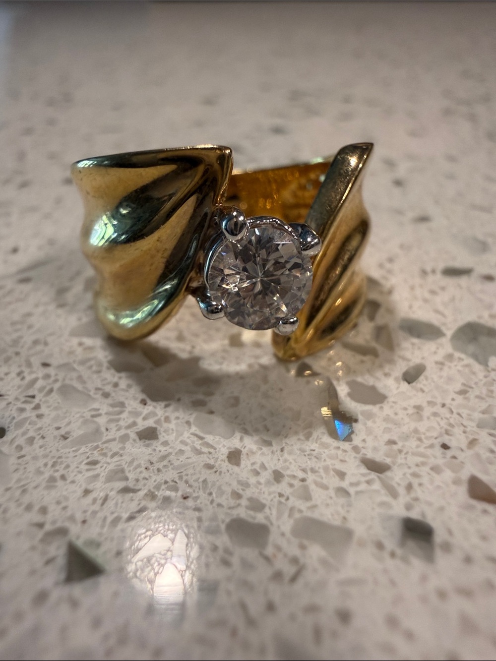 18K GE Crystal Accent Women's Statement Ring